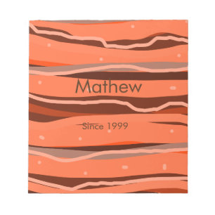 simple initial letter monogram add name brown art notepad