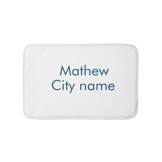 simple initial letter monogram add your name lett  bath mat (Front)