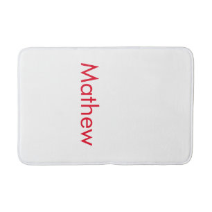 simple initial letter monogram add your name lett bath mat