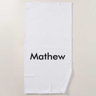 simple initial letter monogram add your name lett beach towel