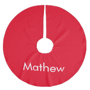 simple initial letter monogram add your name lett brushed polyester tree skirt