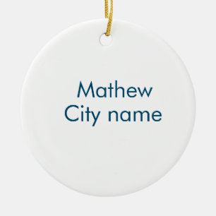 simple initial letter monogram add your name lett  ceramic tree decoration