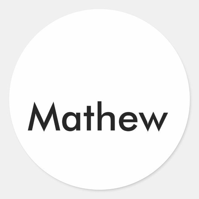 simple initial letter monogram add your name lett  classic round sticker (Front)