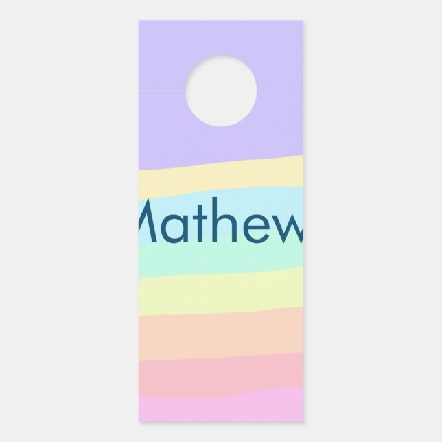 simple initial letter monogram add your name lett  door hanger (Front)