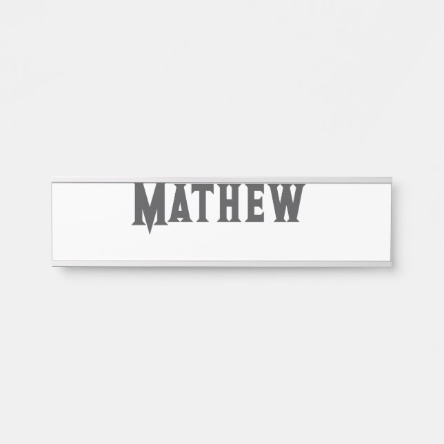 simple initial letter monogram add your name lett  door sign (Front)