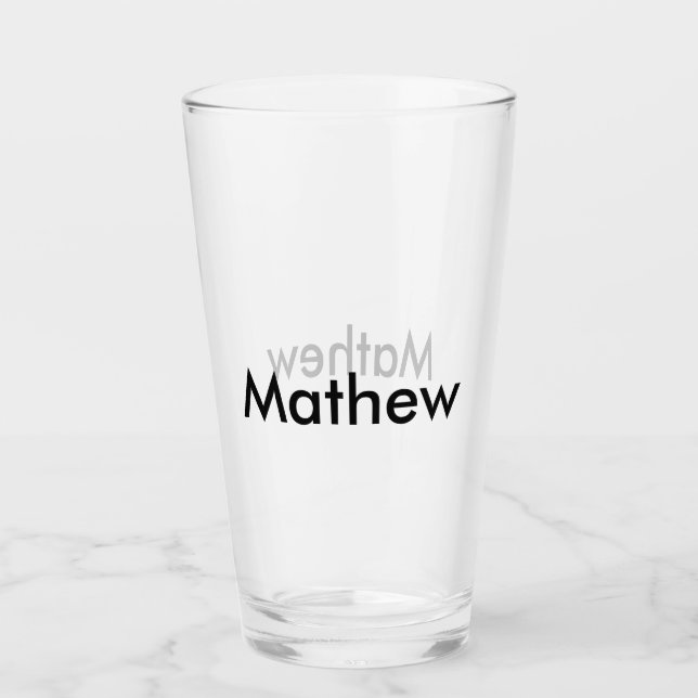 simple initial letter monogram add your name lett  glass (Front)