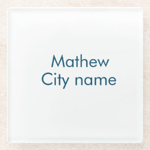 simple initial letter monogram add your name lett glass coaster