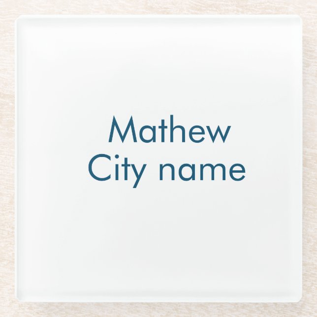simple initial letter monogram add your name lett  glass coaster (Front)