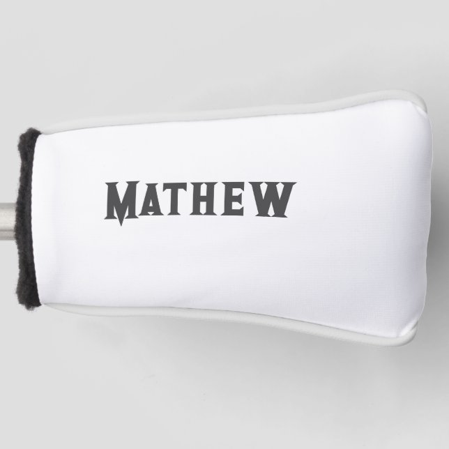 simple initial letter monogram add your name lett  golf head cover (Front)
