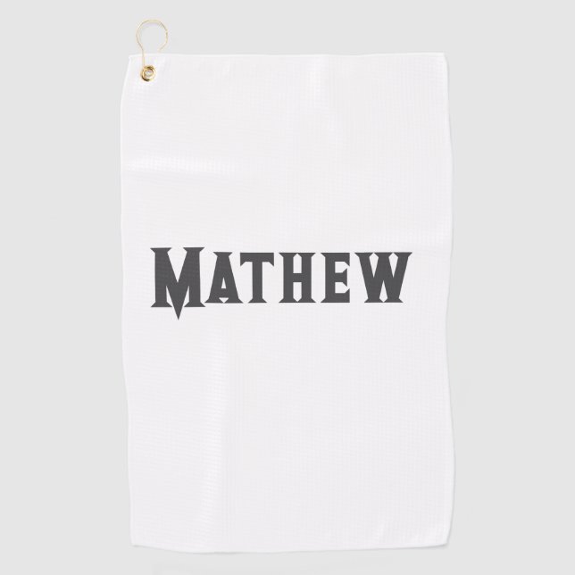 simple initial letter monogram add your name lett  golf towel (Front)