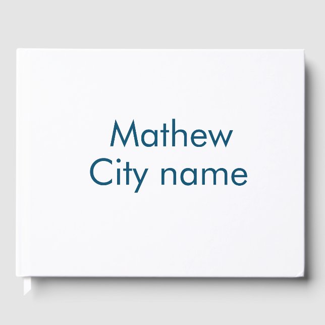 simple initial letter monogram add your name lett  guest book (Front)