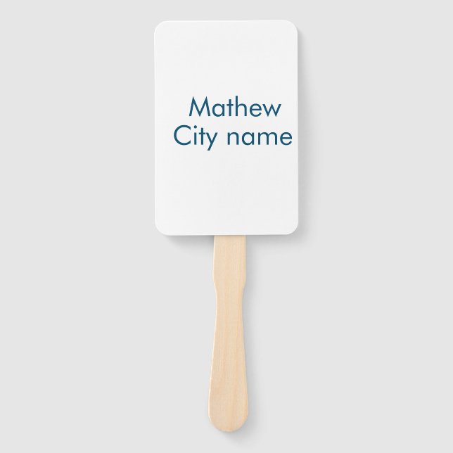 simple initial letter monogram add your name lett  hand fan (Front)