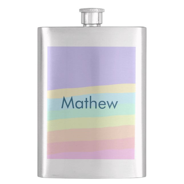 simple initial letter monogram add your name lett  hip flask (Front)