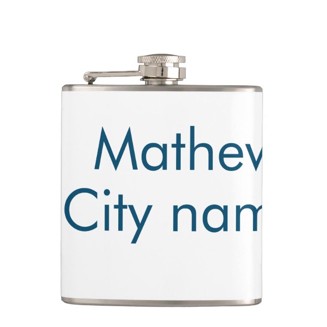 simple initial letter monogram add your name lett  hip flask (Front)