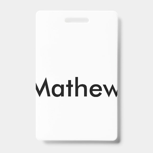 simple initial letter monogram add your name lett  ID badge (Front)