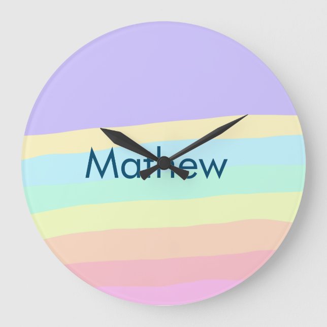 simple initial letter monogram add your name lett  large clock (Front)