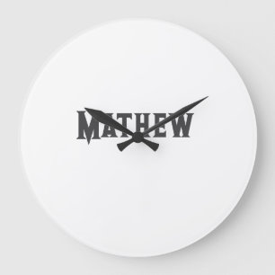 simple initial letter monogram add your name lett large clock