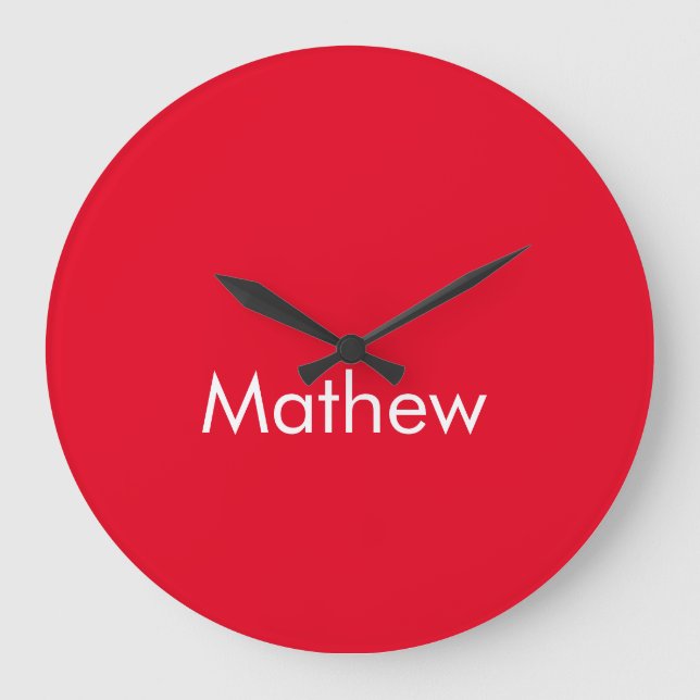 simple initial letter monogram add your name lett  large clock (Front)