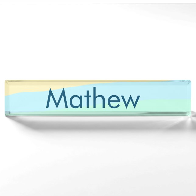 simple initial letter monogram add your name lett  nameplate (Front)