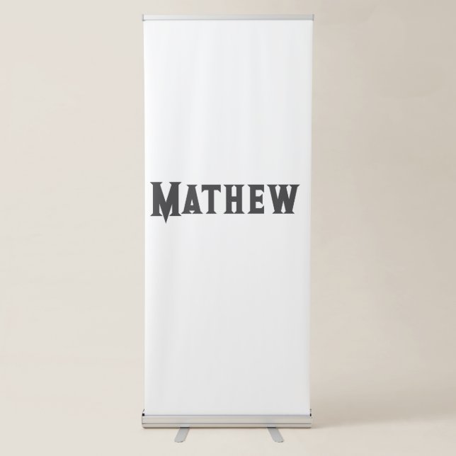 simple initial letter monogram add your name lett  retractable banner (Front)