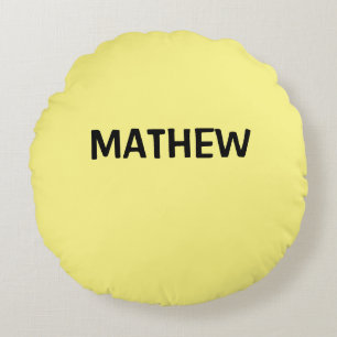 simple initial letter monogram add your name lett round cushion