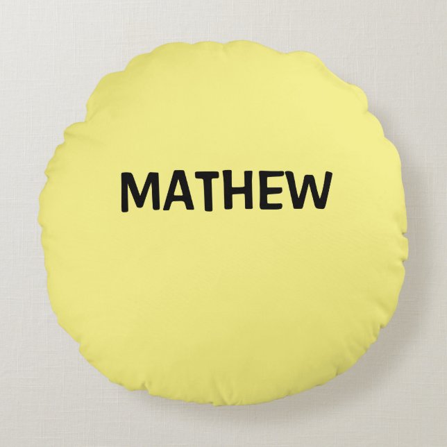simple initial letter monogram add your name lett  round cushion (Front)