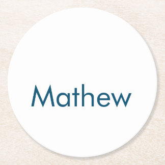 simple initial letter monogram add your name lett  round paper coaster