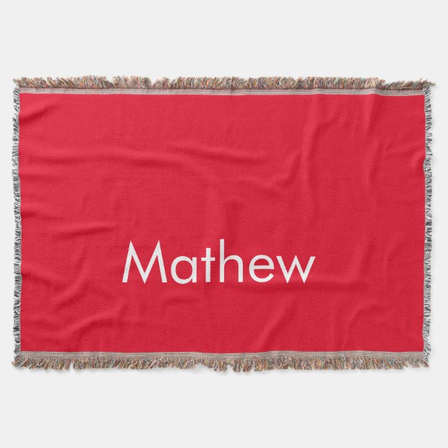 simple initial letter monogram add your name lett  throw blanket (Front)