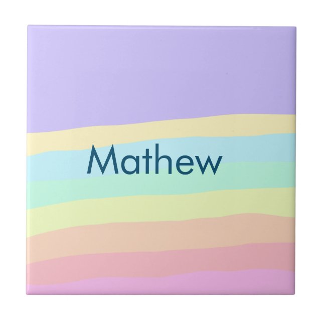 simple initial letter monogram add your name lett  tile (Front)