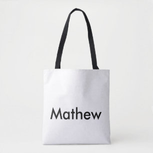 simple initial letter monogram add your name lett tote bag