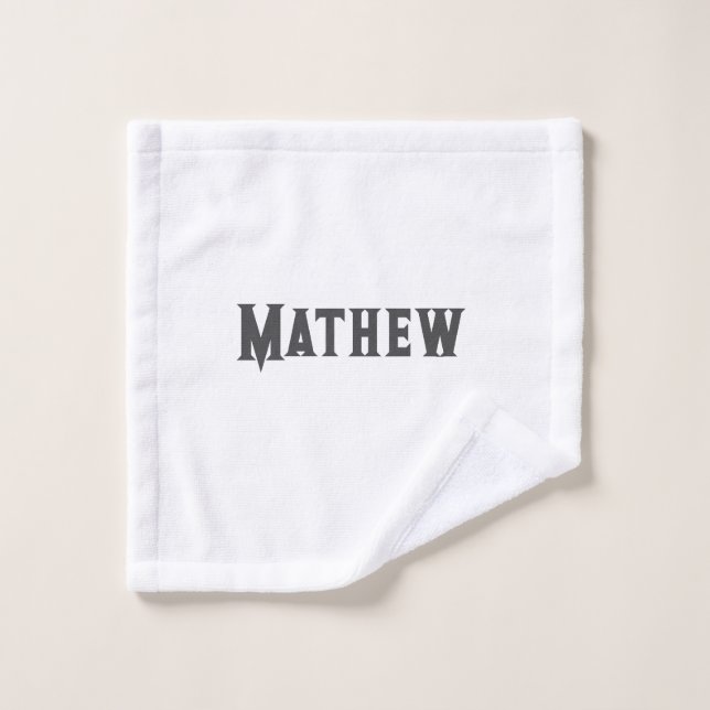 simple initial letter monogram add your name lett  wash cloth (Wash Cloth)