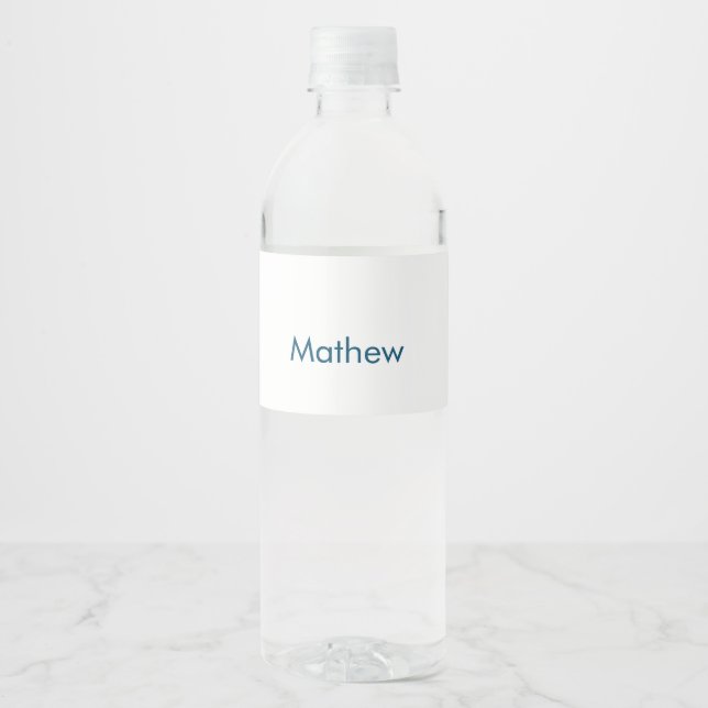 simple initial letter monogram add your name lett  water bottle label (Front)