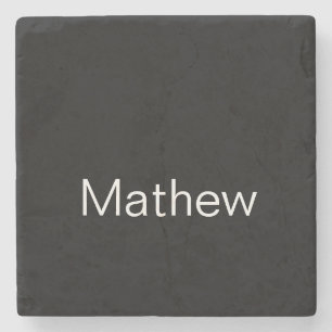 simple initial letter monogram add your name lette stone coaster