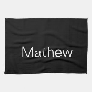 simple initial letter monogram add your name lette tea towel
