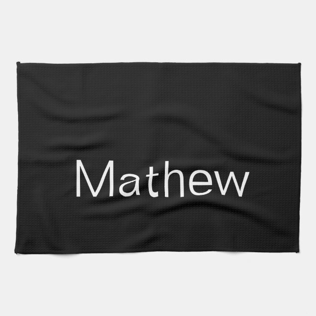 simple initial letter monogram add your name lette tea towel (Horizontal)