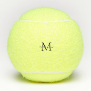 simple initial letter monogram add your name lette tennis balls