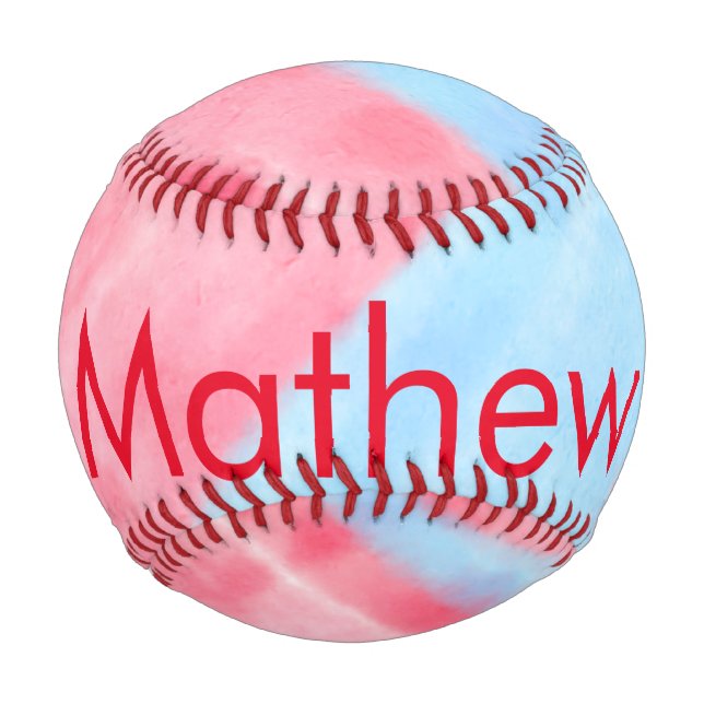 simple initial letter monogram add your name red b baseball (Front)