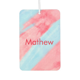 simple initial letter monogram add your name red b car air freshener