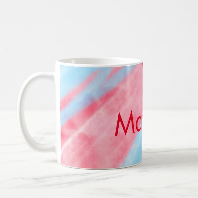 simple initial letter monogram add your name red b coffee mug (Left)