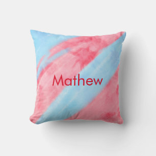 simple initial letter monogram add your name red b cushion