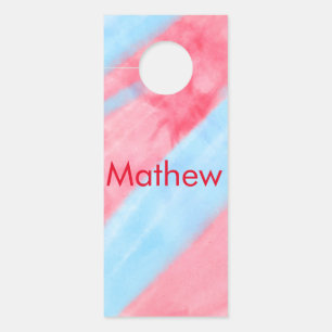 simple initial letter monogram add your name red b door hanger