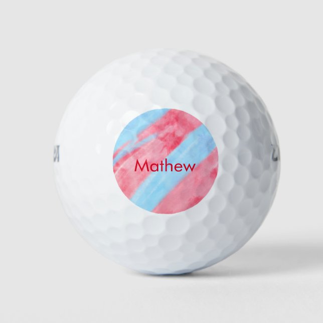 simple initial letter monogram add your name red b golf balls (Front)