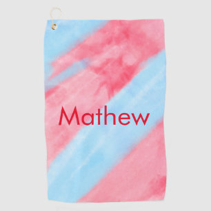 simple initial letter monogram add your name red b golf towel
