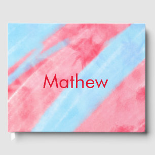 simple initial letter monogram add your name red b guest book