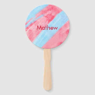 simple initial letter monogram add your name red b hand fan