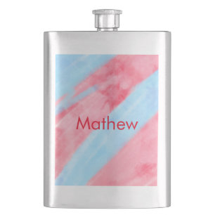 simple initial letter monogram add your name red b hip flask