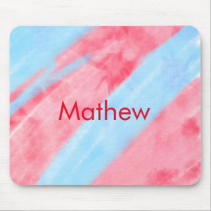 simple initial letter monogram add your name red b mouse mat