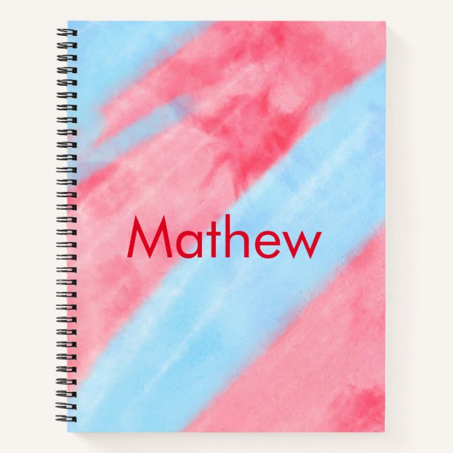 simple initial letter monogram add your name red b notebook (Front)