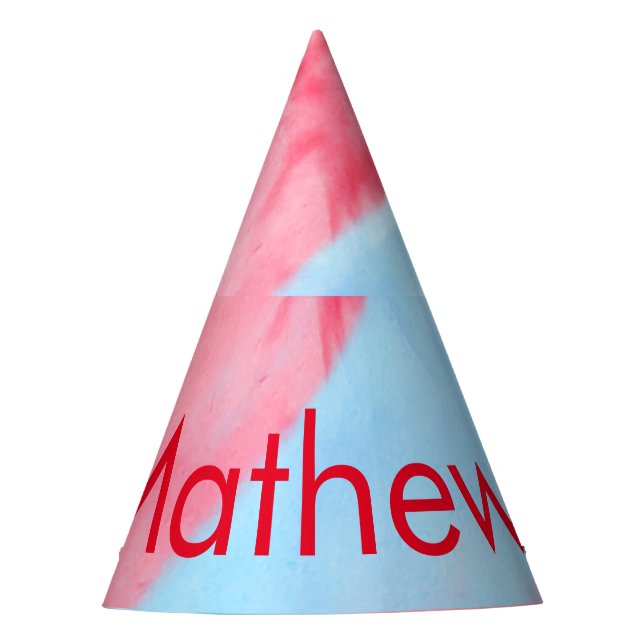 simple initial letter monogram add your name red b party hat (Front)