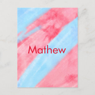 simple initial letter monogram add your name red b postcard